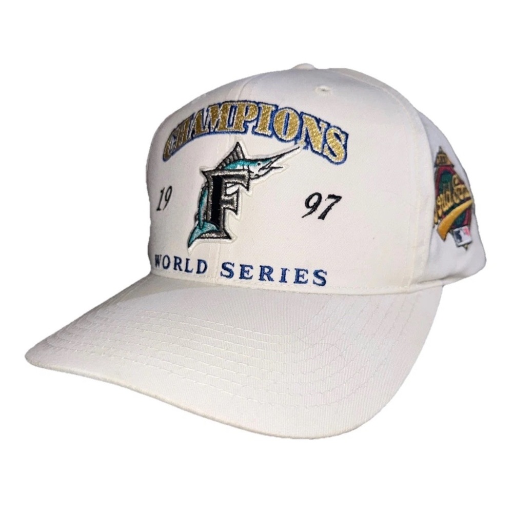 Vintage 1997 Florida Marlins World Series Champions Hat Signatures Snapback Cap